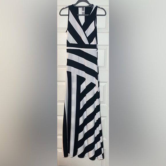 chinese dress ladies MEGAN Sheer Stripe Sleeveless Maxi Dress, Smoke – 4OURDREAMERS main image 1